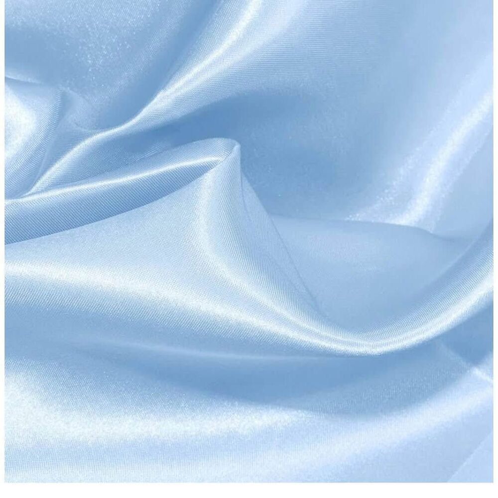 2 pc Satin Fabric, baby blue, NEW